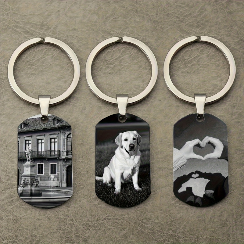 Initial Ring Custom - Llavero con foto personalizada, llavero metálico