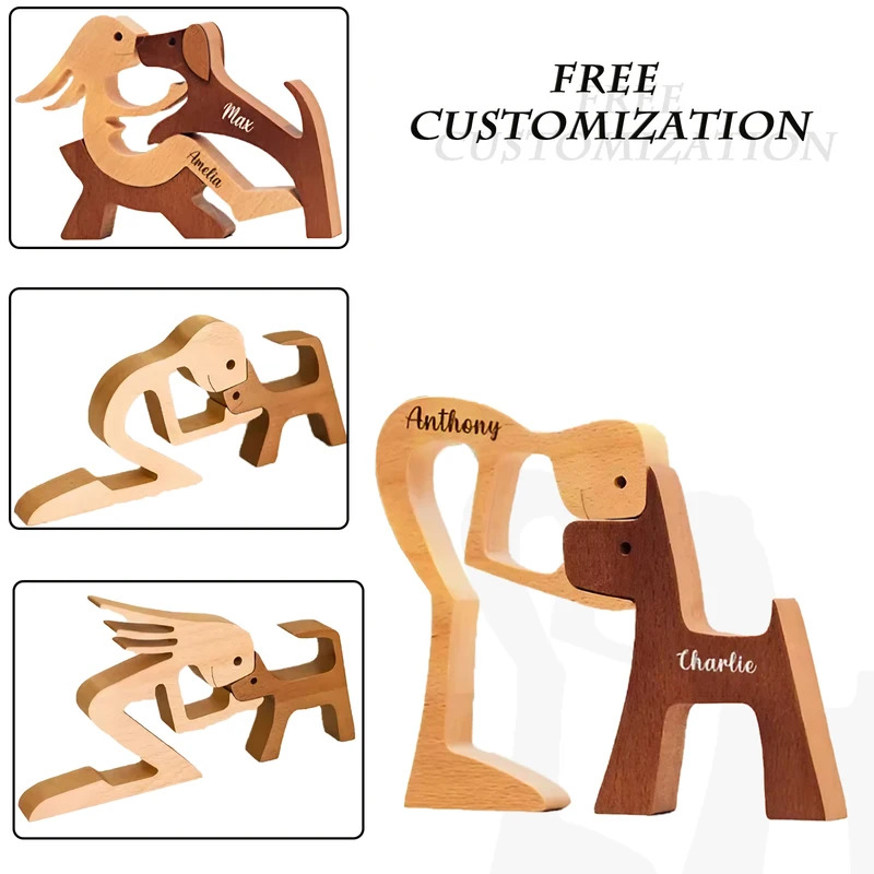 Pet Portrait Custom - Adornos de madera personalizados, tallas para
