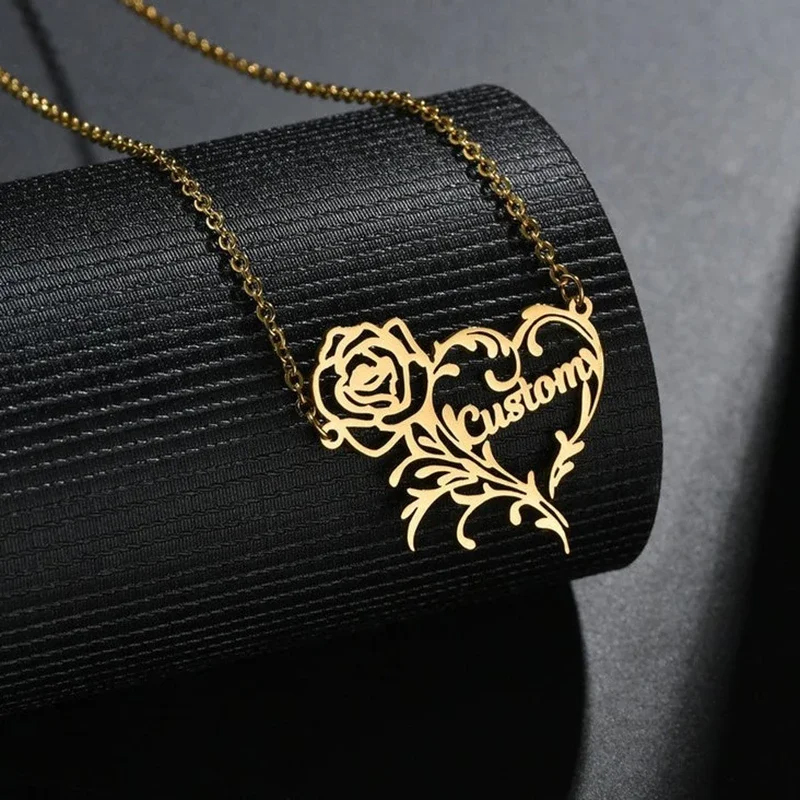 Collar con dije de corazón de  - Birth Flower Necklace reseña y precio