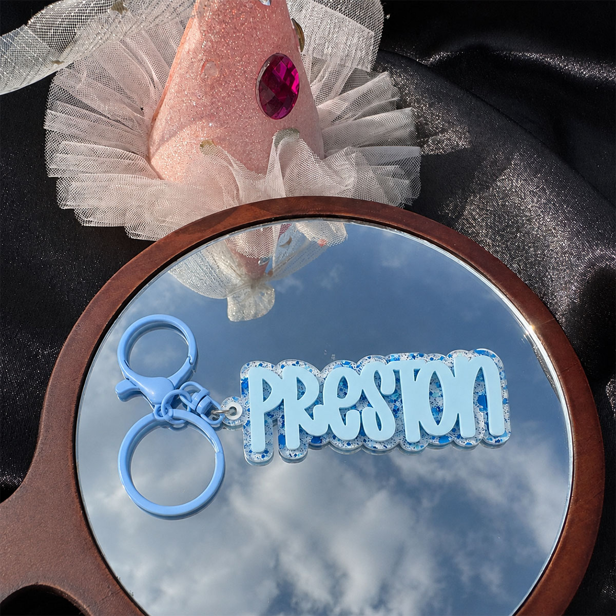 Llavero de acrílico personaliz - Initial Ring Custom reseña y precio